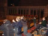 Picture of students praying inside Liverpools cathedral